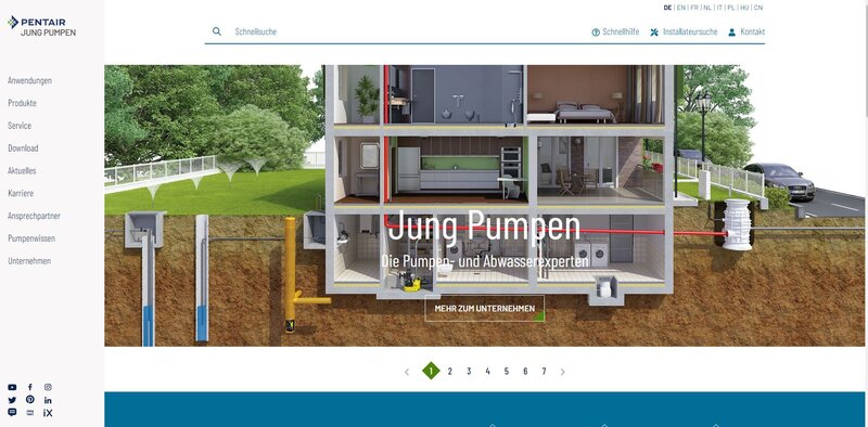 New website of Jung Pumpen GmbH